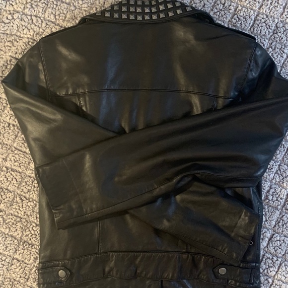 Nordstrom Trouve Black Leather Studded Jacket L - Picture 2 of 10